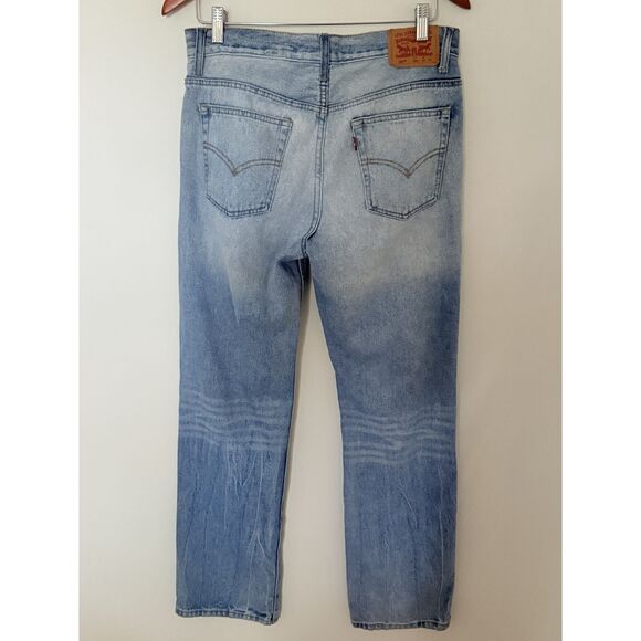 Levis 505 Light Stonewash Straight Leg Non Stretch Cotton Classic Jean Men 29x29 - Picture 3 of 9